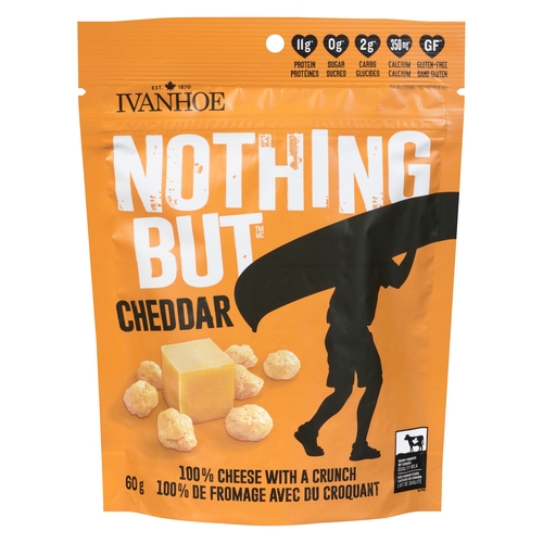 Ivanhoe - Nothing But Cheddar - 100% Cheese with a Crunch 60g, 1 Each
