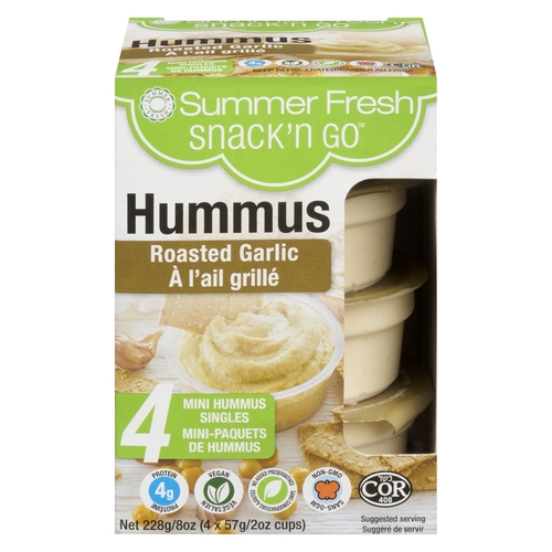 Summer Fresh - Snack 'n Go Mini Hummus Singles - Roasted Garlic 4/57each, 1 Each