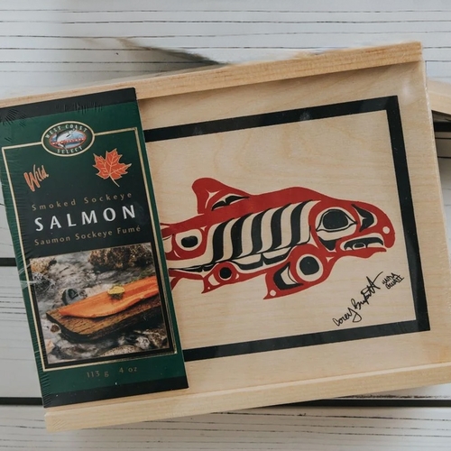 West Coast Select - Smoked Wild Pacific Sockeye Salmon in Cedar Gift Box 4oz