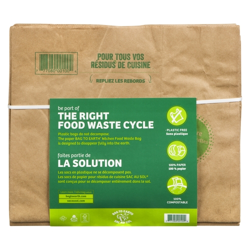 Bag to Earth Large Food Waste Compostable Paper Bag 5s, 1 Each