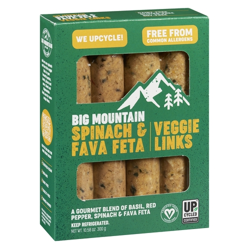 Big Mountain - Veggie Links - Spinach & Fava Feta 300g, 1 Each