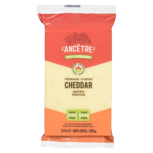 L'Ancetre - Organic Cheddar Cheese - Medium 31% m.f. - Lactose Free 325g