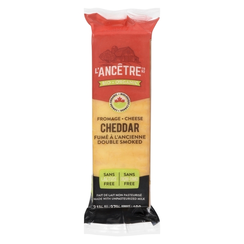 L'Ancetre - Organic Cheddar Cheese - Double Smoked 31% m.f. - Lactose Free 190g