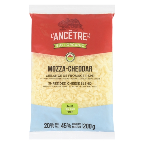 L'Ancetre - Organic Shredded Cheese Blend Mozza-Cheddar 20% m.f. 200g, 1 Each