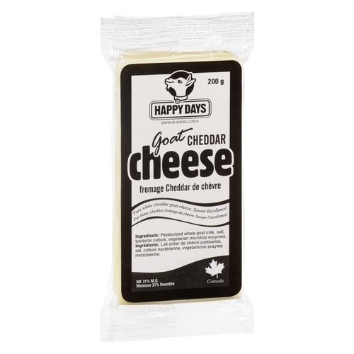 Happy Days - Goat White Cheddar Cheese 31% m.f. 200g, 1 Each
