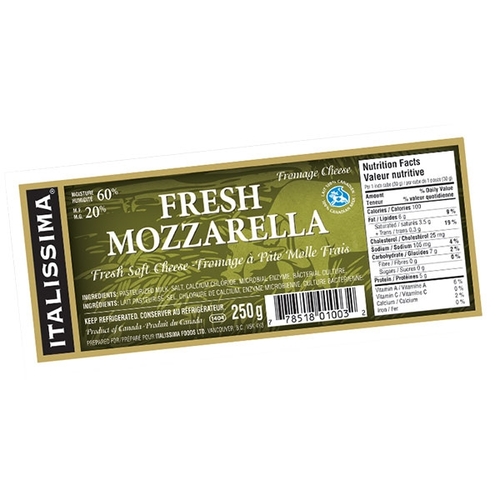 Italissima - Fresh Mozzarella Cheese 250g, 1 Each