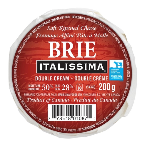 Italissima - Double Cream Brie Soft Ripened Cheese 200g