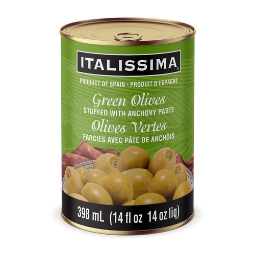 Italissima - Green Olives Stuffed With Anchovy Paste 398ml, 1 Each