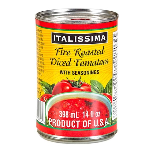 Italissima - Fire Roasted Diced Tomatoes with Seasonings 398ml, 1 Each