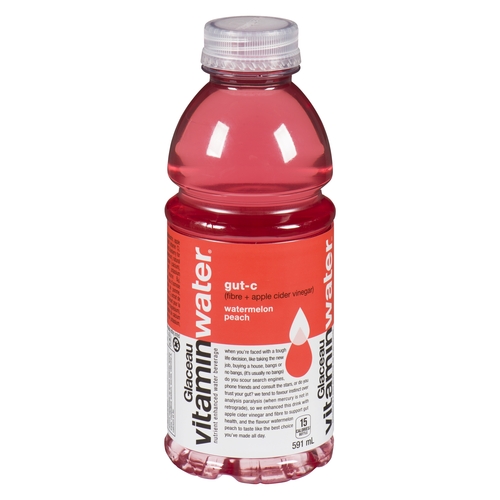Glaceau - Vitamin Water - Gut-C (Fibre + Apple Cider Vinegar) - Watermelon Peach 591ml