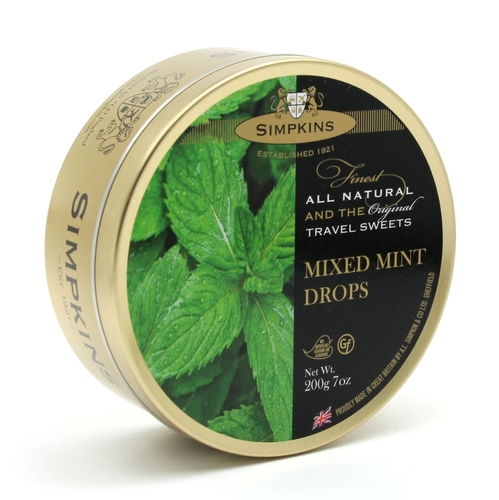 Simpkins - All Natural Travel Sweets - Mixed Mint Drops 200g, 1 Each