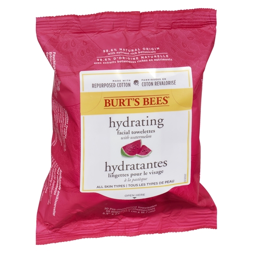 Burt's Bees - Facial Cleansing Towelettes - With Watermelon - All Skin Types 30s, 1 Each