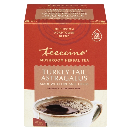 Teeccino - Mushroom Herbal Tea - Turkey Tail Astragalus 10s, 1 Each