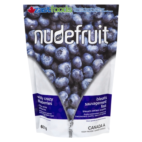 Nudefruit - WIld & Crazy Blueberries - Frozen Whole Blueberries 600g, 1 Each