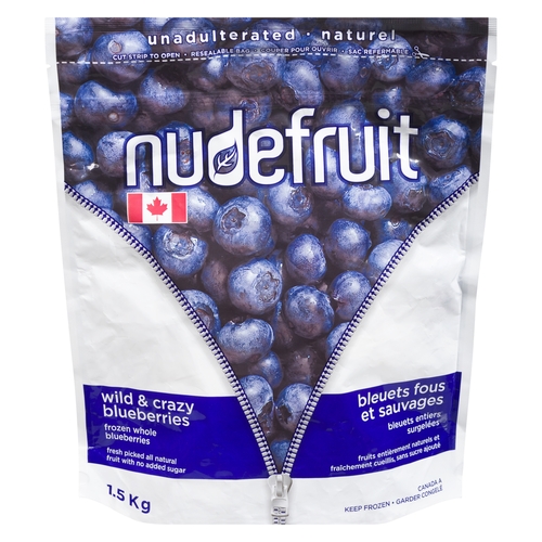Nudefruit - WIld & Crazy Blueberries - Frozen Whole Blueberries 1.5kg