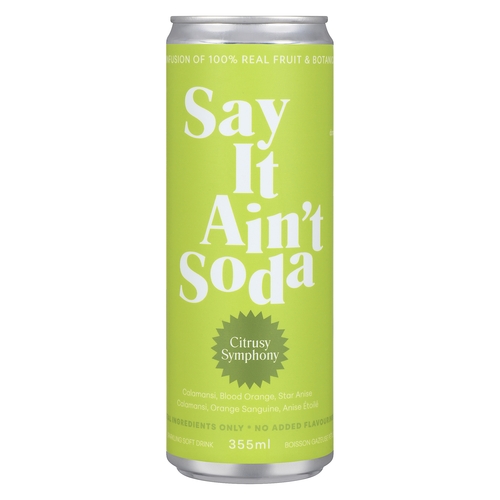 Say It Ain't Soda Sparkling Soft Drink - Citrusy Symphony 355ml, 1 Each