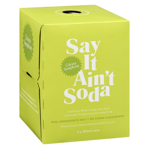 Say It Ain't Soda - Sparkling Soft Drink - Citrusy Symphony 4/355ml, 1 Each