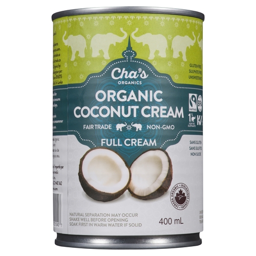 Cha's Organics - Organic Coconut Cream - Full Cream 400ml, 1 Each