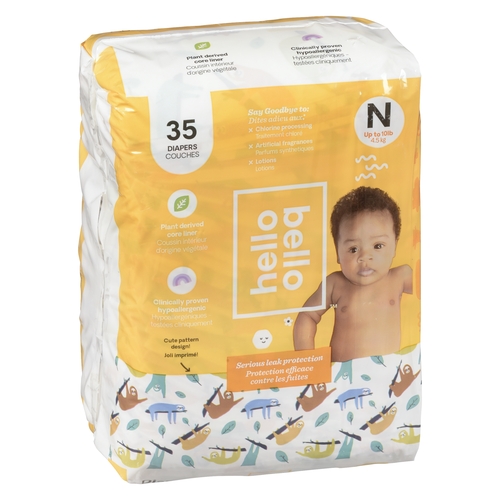 Hello Bello - Diapers - Serious Leak Protection - Newborn Up to 4.5 kg 35s, 1 Each