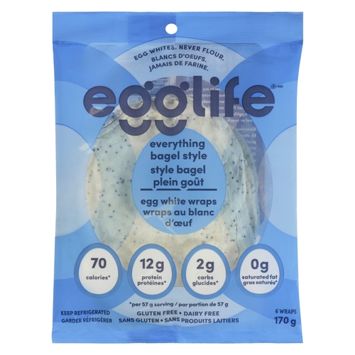 Egglife - Egg White Wraps - Everything Bagel Style 6's 168g