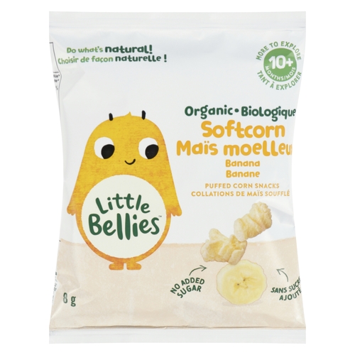 Little Bellies - Organic Puffed Corn Snacks - Softcorn Banana 10+ Months 8g, 1 Each