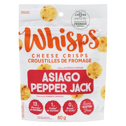 Whisps Cheese Crisps - Asiago Pepper Jack 60g, 1 Each