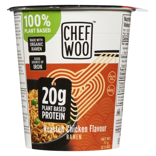 Chef Woo - Ramen Noodles - Plant-Based Roasted Chicken Flavour 71g, 1 Each