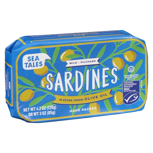 Sea Tales - Sardines in Extra Virgin Olive Oil 120g, 1 Each