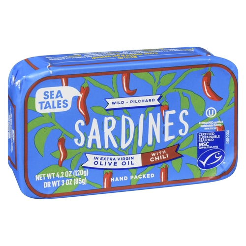 Sea Tales - Sardines in Extra Virgin Olive Oil with Chili 120g, 1 Each