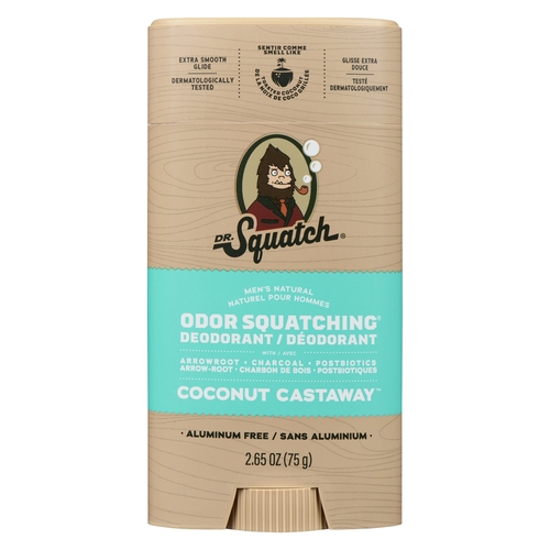 Dr. Squatch - Men's Natural Order Squatching Deodorant - Coconut Castaway 75g, 1 Each