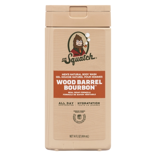 Dr. Squatch - Men's Natural Body Wash - Wood Barrel Bourbon 414ml, 1 Each