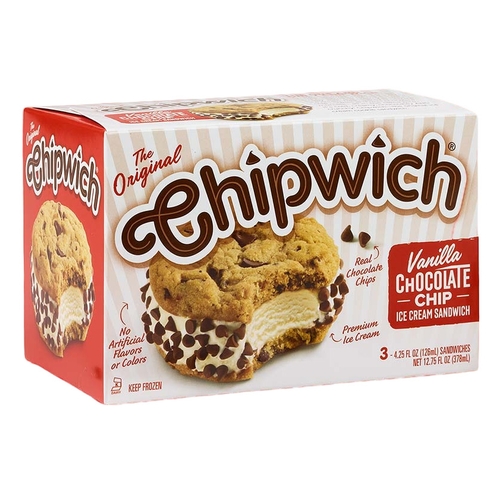 The Original Chipwich - Vanilla Chocolate Chip Ice Cream Sandwiches 3's 378ml, 1 Each