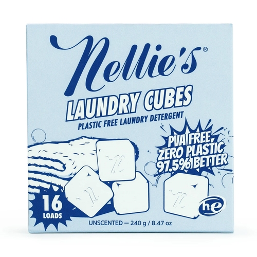 Nellie's - Laundry Cubes - Plastic Free Laundry Detergent - Unscented 16s, 1 Each