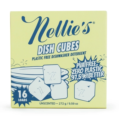 Nellie's - Dish Cubes - Plastic Free Dishwasher Detergent - Unscented 16pk, 1 Each