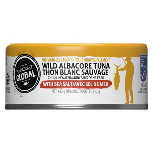 Raincoast Global - Wild Albacore Tuna - Chunk in Water - With Sea Salt 142g, 1 Each