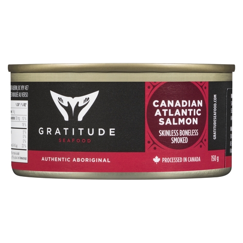 Gratitude Seafood - Canadian Atlantic Salmon - Skinless Boneless - Smoked 150g, 1 Each