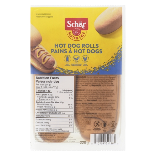 Schar - Gluten Free Hot Dog Rolls 228g