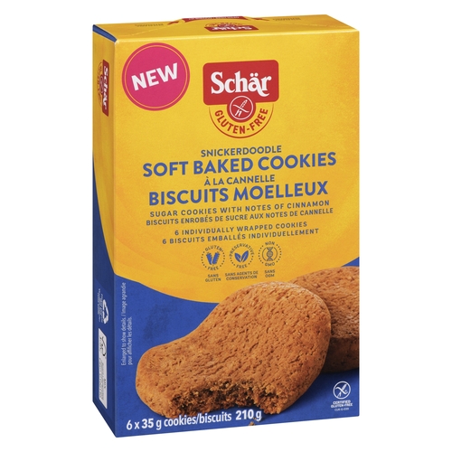 Schar - Gluten-Free Soft Baked Cookies - Snickerdoodle 6 x 35g 210g, 1 Each