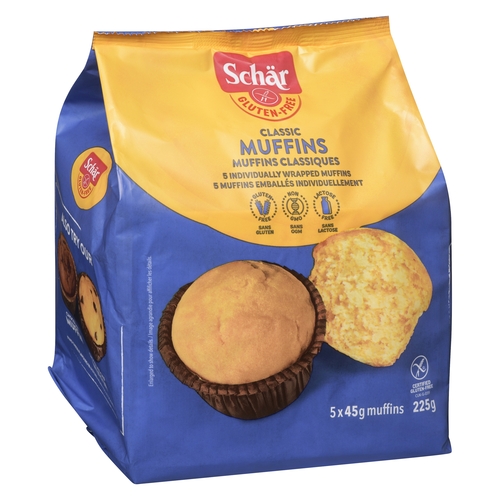 Schar - Gluten-Free Classic Muffins - Individually Wrapped 5 x 45 g 225g, 1 Each