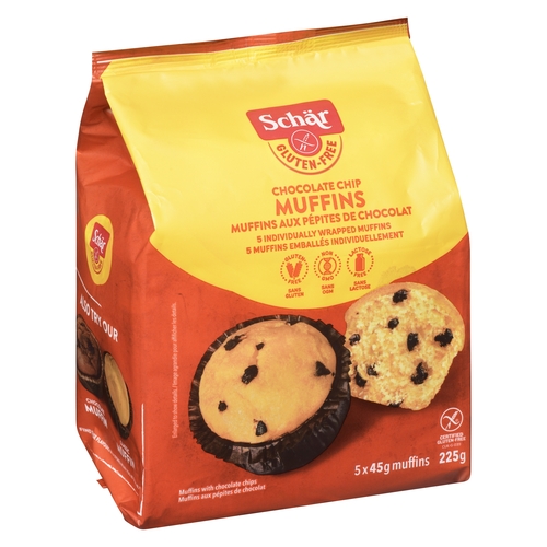 Schar - Gluten-Free Chocolate Chip Individually Wrapped Muffins 5 x 45 g 225g, 1 Each