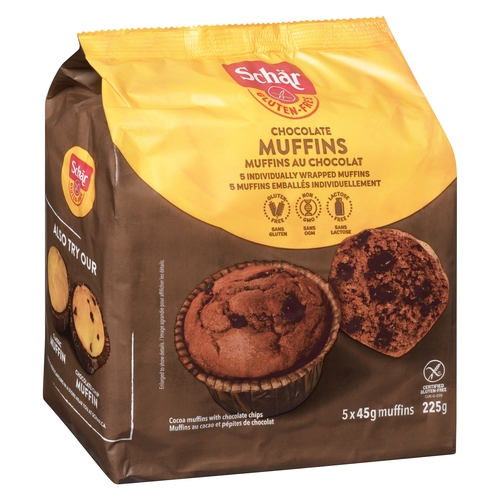 Schar - Gluten-Free Chocolate Muffins - Individually Wrapped 5 x 45 g 225g, 1 Each