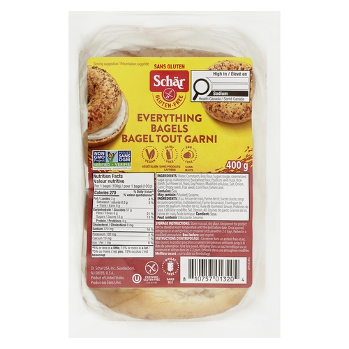 Schar - Gluten-Free Everything Bagels 400g, 1 Each