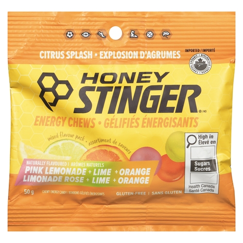 Honey Stinger - Organic Energy Chews - Citrus Splash Mixed Flavour Pack 50g, 1 Each