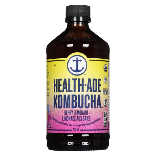 Health-Ade Kombucha - Bubbly Probiotic Tea - Berry Lemonade 473ml, 1 Each