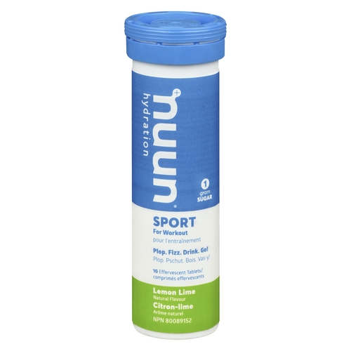 Nuun Hydration - Sport For Workout Effervescent Tablets - Lemon Lime 10's 52g, 1 Each