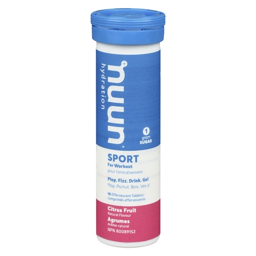 Nuun Hydration - Sport For Workout Effervescent Tablets - Citrus Fruit 10's 55g, 1 Each