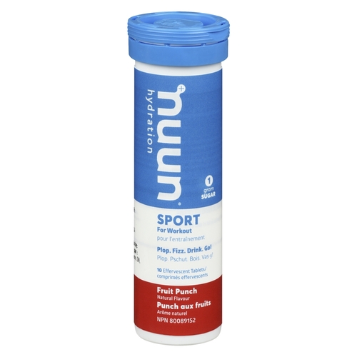 Nuun Hydration - Sport For Workout Effervescent Tablets - Fruit Punch 10's 55g, 1 Each