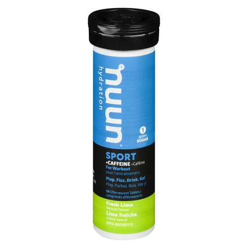 Nuun Hydration - Sport Caffeine For Workout Effervescent Tablets - Fresh Lime 10's 52g, 1 Each