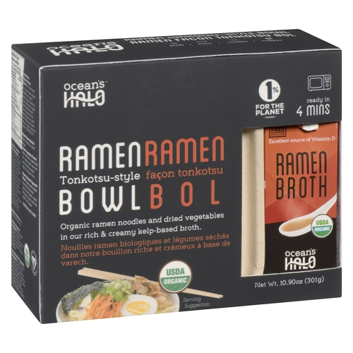 Ocean's Halo - Organic Ramen Broth Tonkotsu-style Bowl 301g, 1 Each