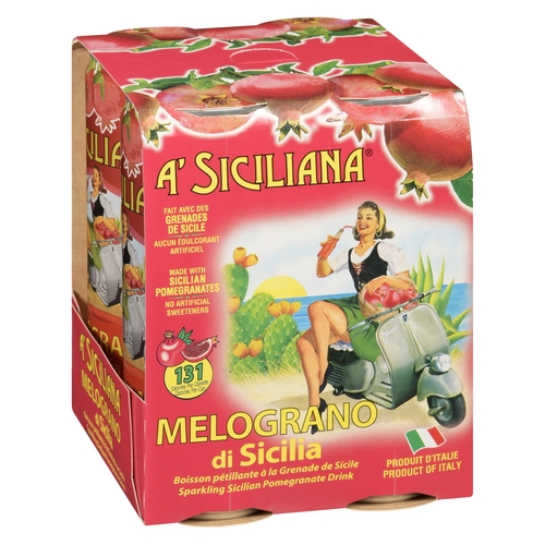 A' Siciliana Sparkling Sicilian Pomegranate Drink 4/330ml, 1 Each